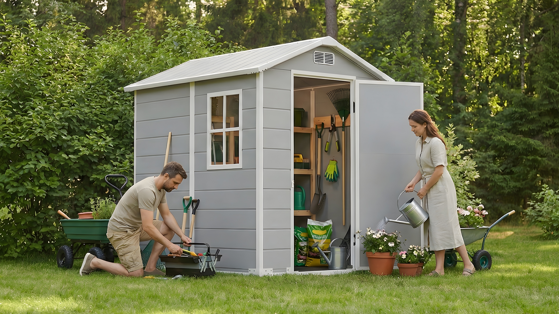 Amazon.com : AIRAJ 5x3 FT Outdoor Storage Shed,Resin Storage Shed