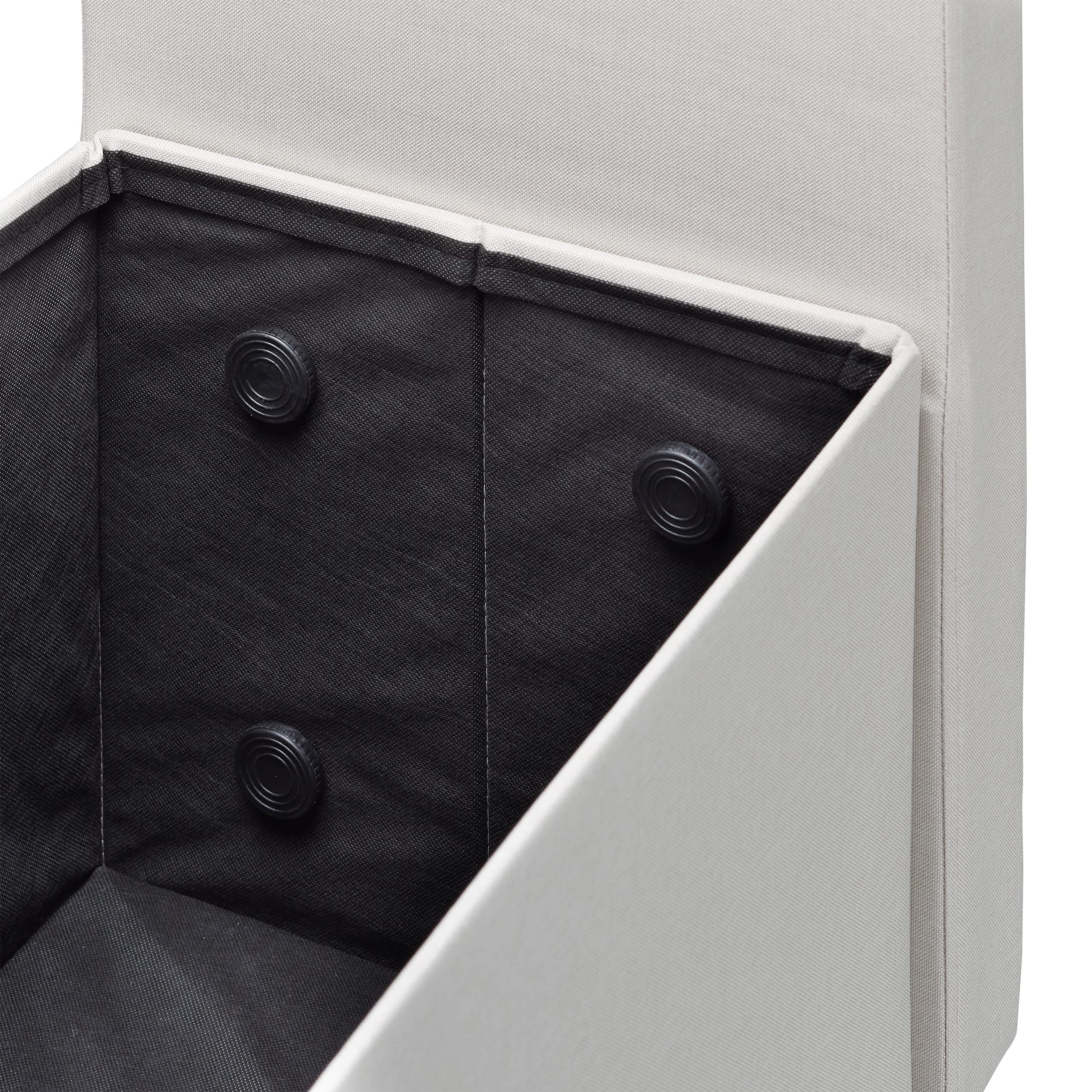 Relaxdays Baúl Almacenamiento Plegable con Respaldo, Lino, Crema, 75 x 115 x 47 cm