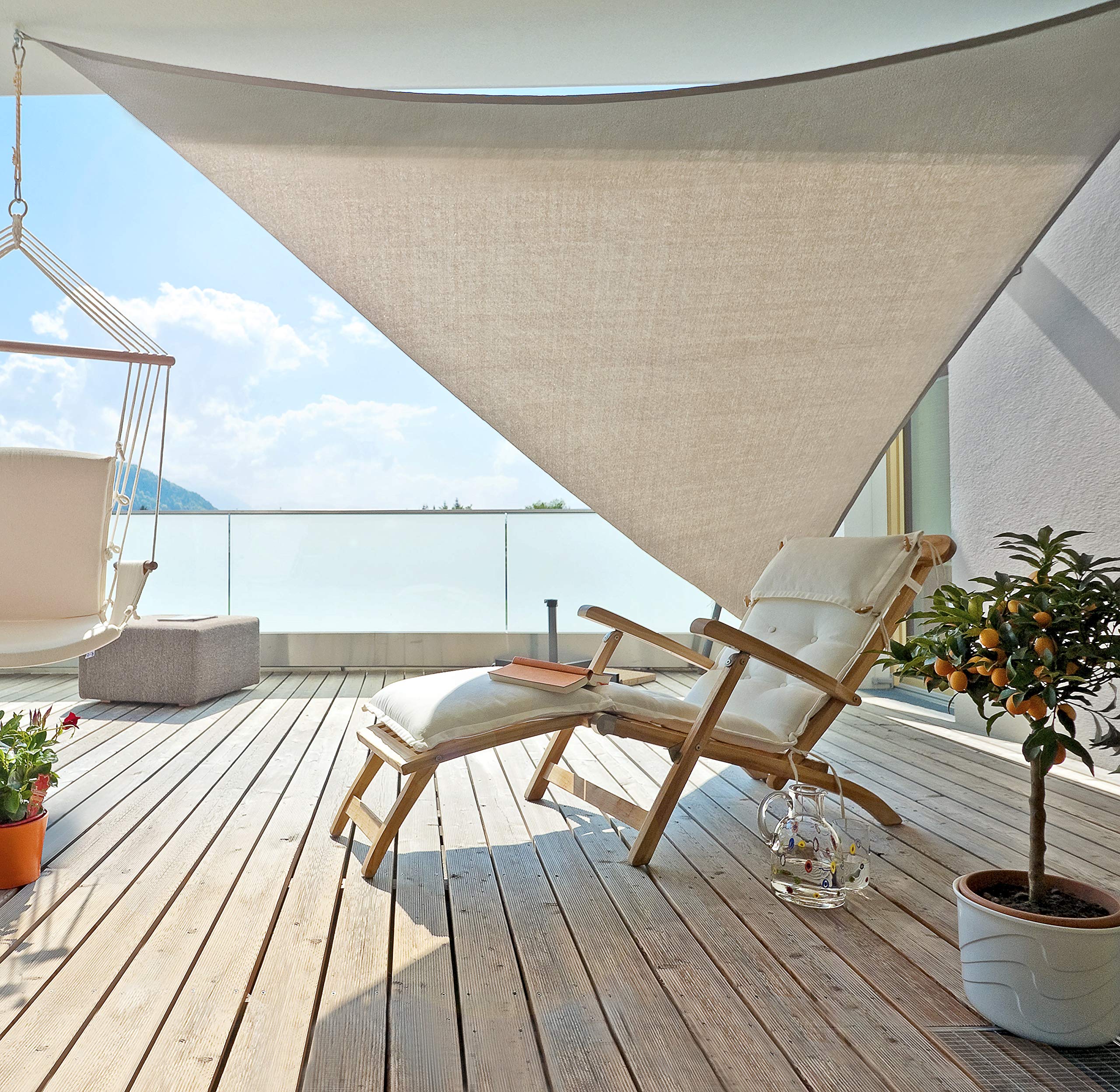 Windhager 10965 - Tenda a vela Patio (5 x 5 x 5 m), Beige