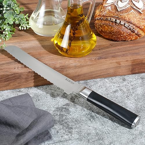 Miniatura 23 de Babish Cubiertos de acero alemán de alto carbono 1.4116, cuchillo forjado para carne de cocina 4pk Juego de cuchillos para carne, acero inoxidable