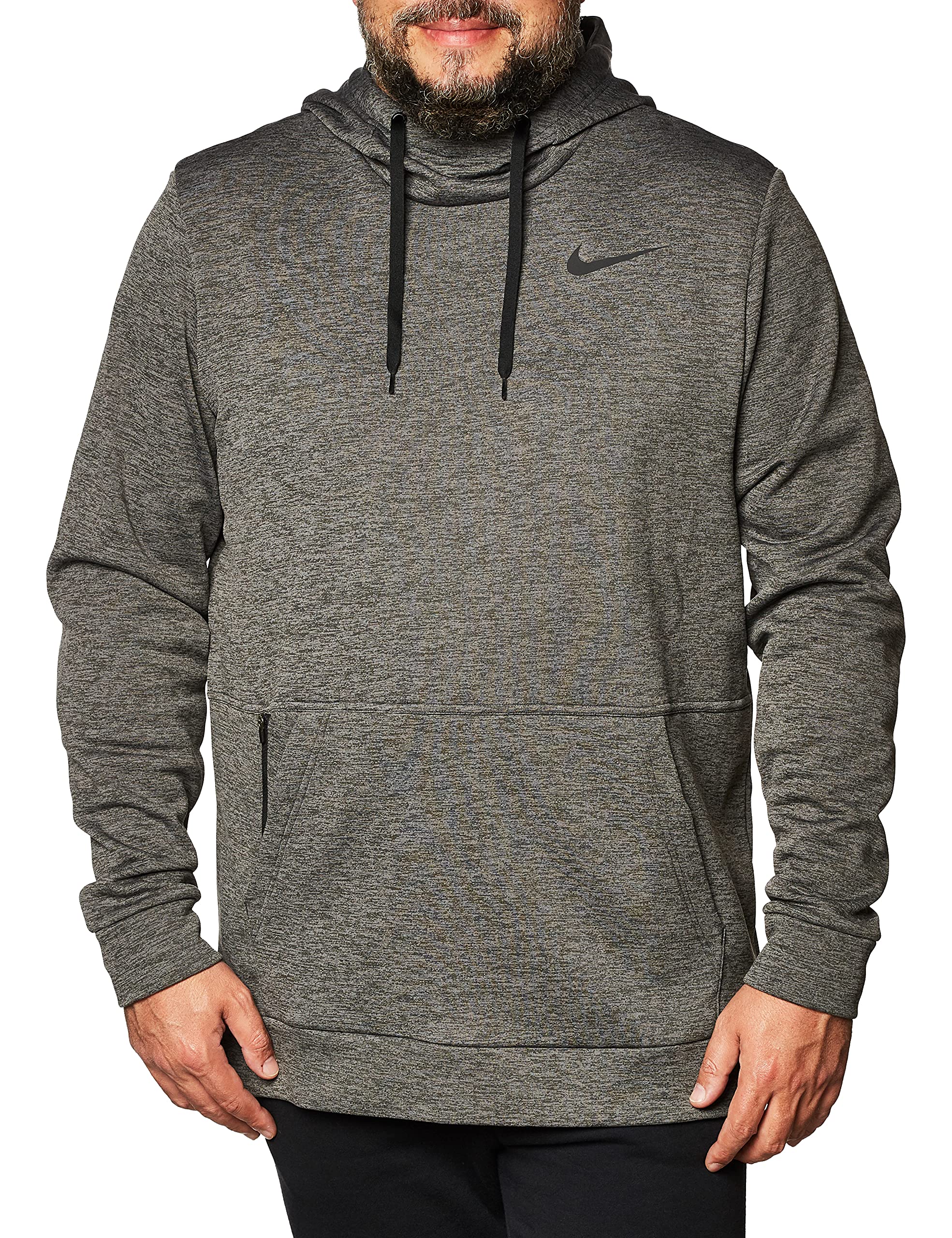 Therma Men's Pullover Training Hoodie Cu6214-071 (Small) Charcoal Heather/Black