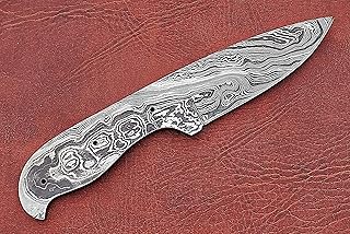 8 inches Long Drop Point Blank Blade Skinning Knife, Hand Forged Damascus Steel 4" Scale Space with 3 Pin Hole Space, 3.75 inches Cutting Edge - Damascus Depot
