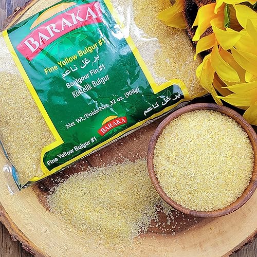 Miniatura 3 de Baraka Trigo agrietado, bulgur amarillo, número 1 fino, 100% natural, para pilaf, sin OMG, ideal para tabboleh y recibos veganos, 2 libras (paquete