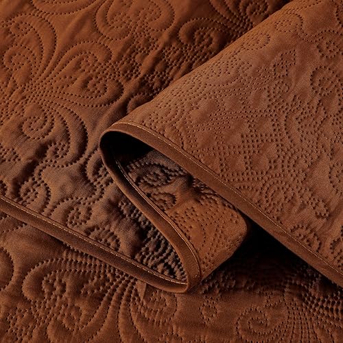 Miniatura 7 de Chezmoi Collection Luca - Juego de edredón de 3 piezas tamaño King, color oscuro, suave, ligero, de gran tamaño, tamaño King, 118 x 106, patrón de