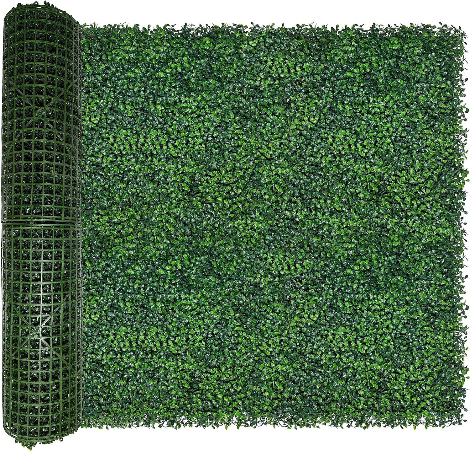 Artificial Boxwood Roll: 40x120 in (33.5 sqft) UV-Anti Faux Ivy Boxwood Hedge Leaf Grass Wall for Patio Balcony Privacy, Garden, Backyard Greenery Wall Backdrop and Fence Decor Boxwood 40X120 IN