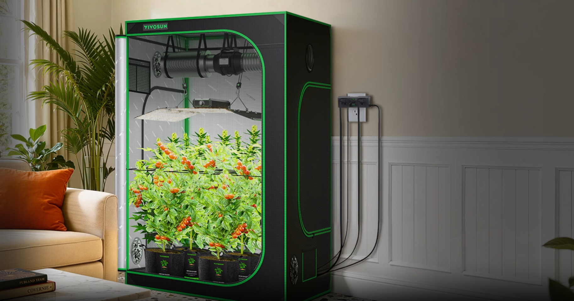 グロウテントセット　VIVOSUN VIVOSUN Grow Tent Kit, 2 × 2ft 1-Plant System, WiFi-Controlled