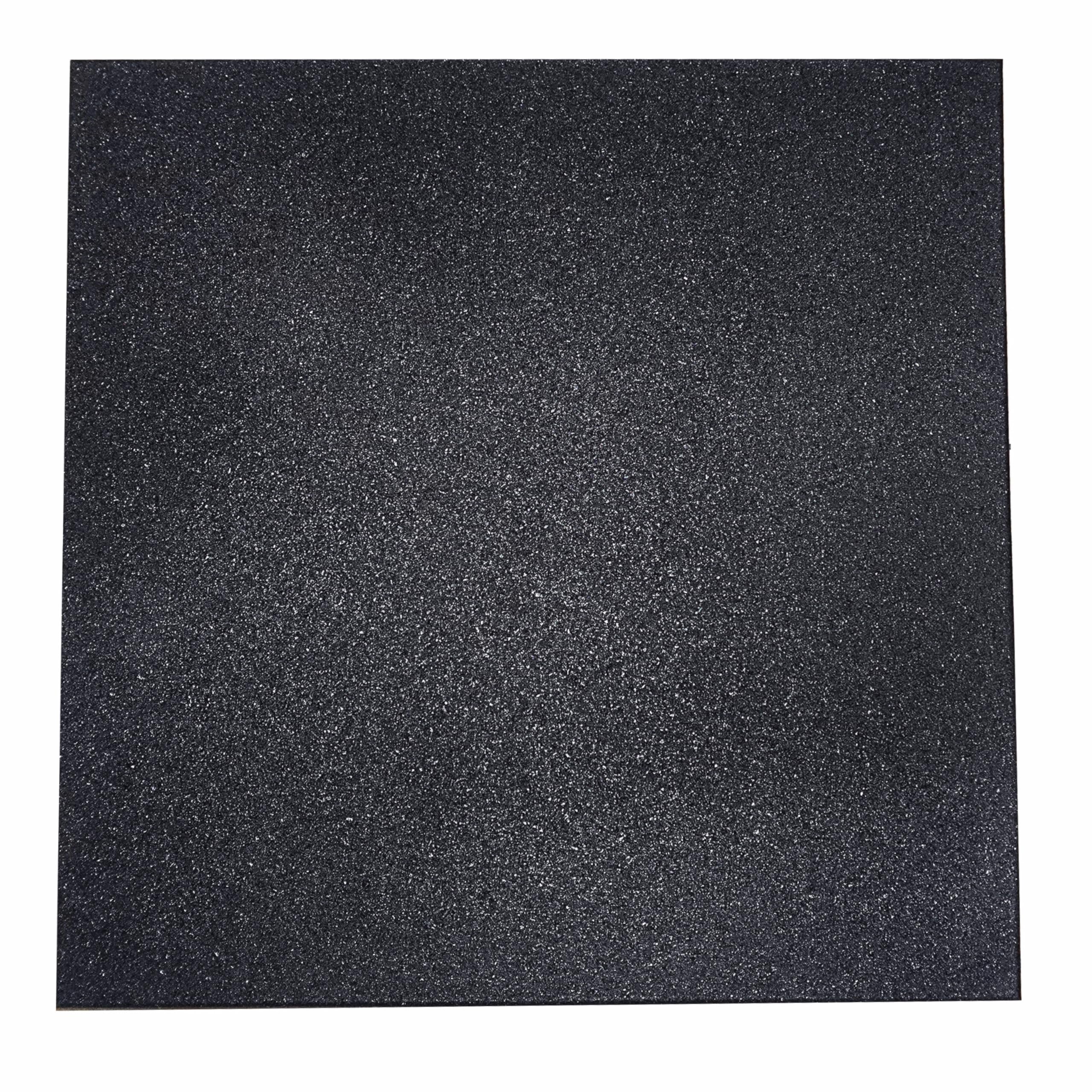 RUBX SuperStrong High Density Rubber Tile 20” X 20” Durable, Shock Absorbent & Surface Protection Ideal for Home & Outdoor Gym, Cross Training, Play Area (Black, 10 MM Thickness)