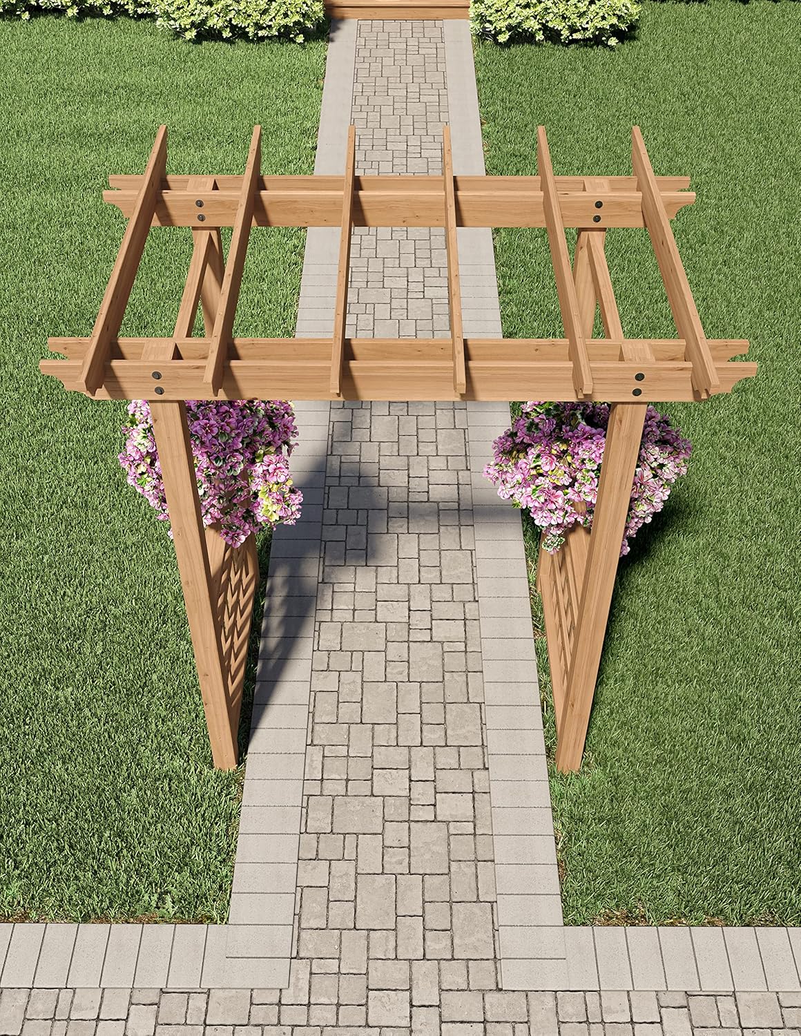 Vita Springwood Wood Arbor for Garden, Climbing Plants, Wedding Ceremony, Outdoor Trellis Arch, Rustic Backyard Entrance, Easy Assembly, Durable, Ideal for Parties, Celebrations & Garden Décor
