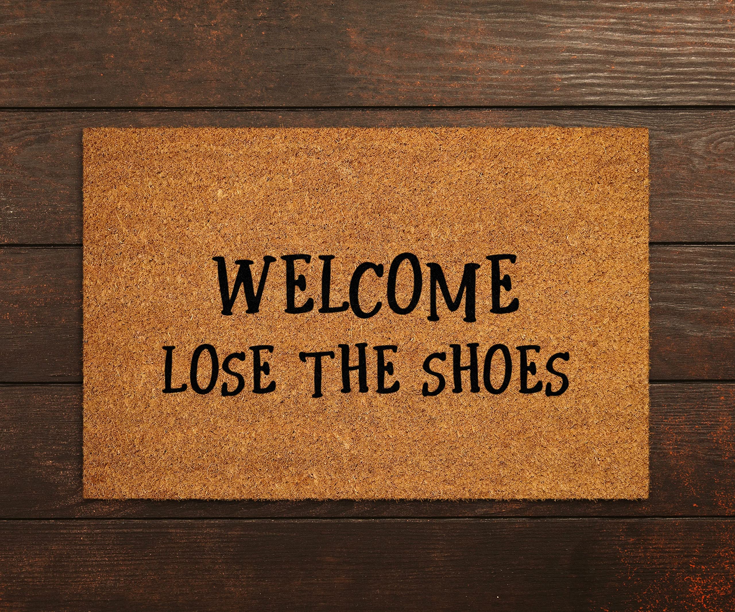 Ensound Welcome Lose The Shoes Doormat,Funny Mats,Cozy Doormats with Non-Slip Rubber Flannel Floor Mat 30x18 Inch