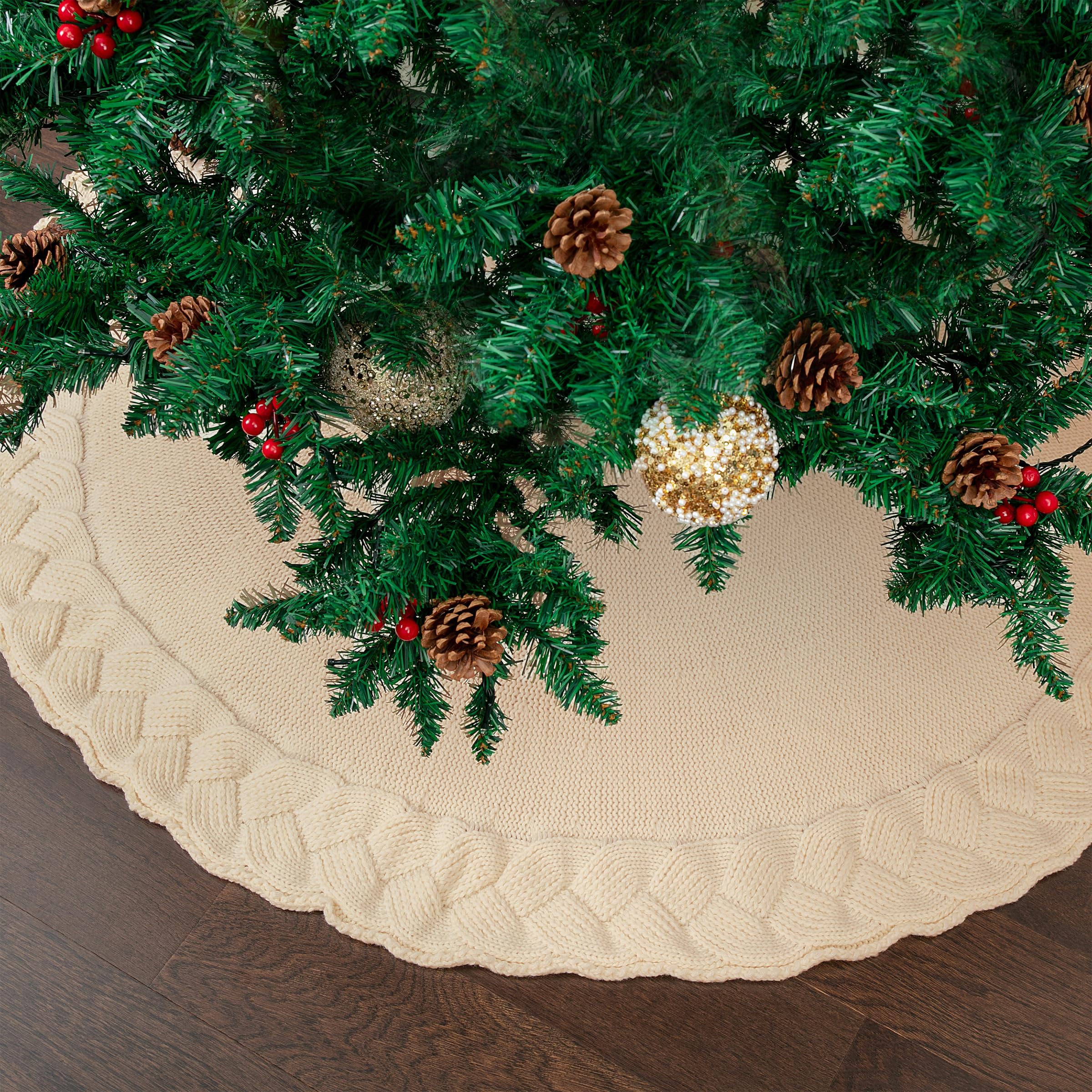 Mr. Pen - Jupe de sapin de Noël en tricot de 122 cm, jupe de sapin de Noël, jupe de sapin de Noël, jupe de sapin de Noël, jupe pour sapin de Noël, jupe de sapin de Noël de 122 cm