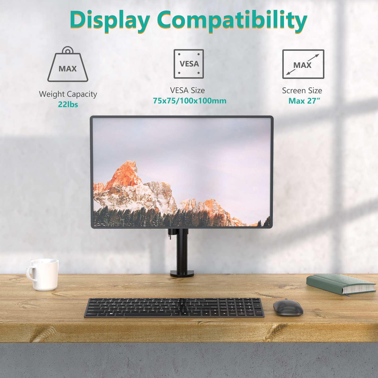 シングル液晶ディスプレイ液晶モニター デスク取り付けスタンド 最大27インチ Amazon.co.jp: WALI シングルLCDモニターデスクマウント 調節可能な