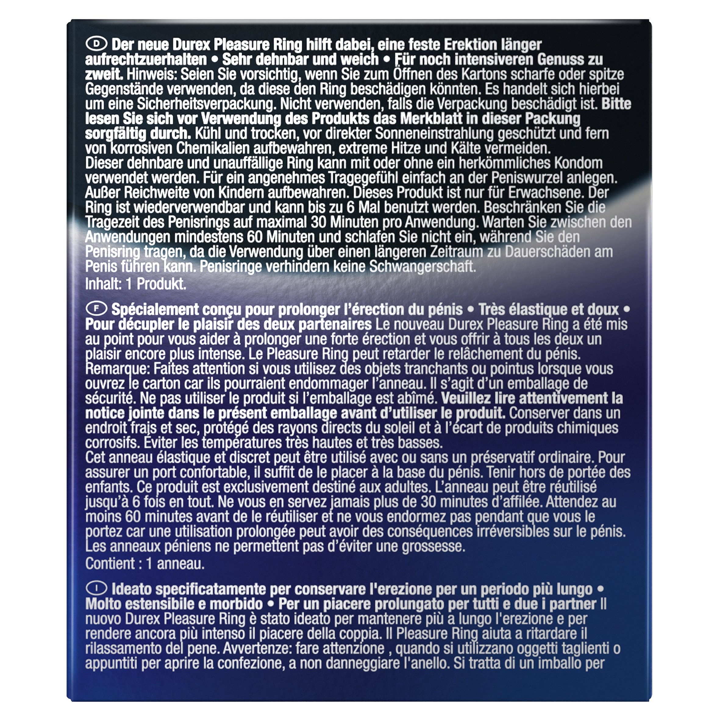 Durex Pleasure Ring, Penisring, fr lngeres Vergngen, 1 Stck :  Amazon.de: Drogerie & Krperpflege