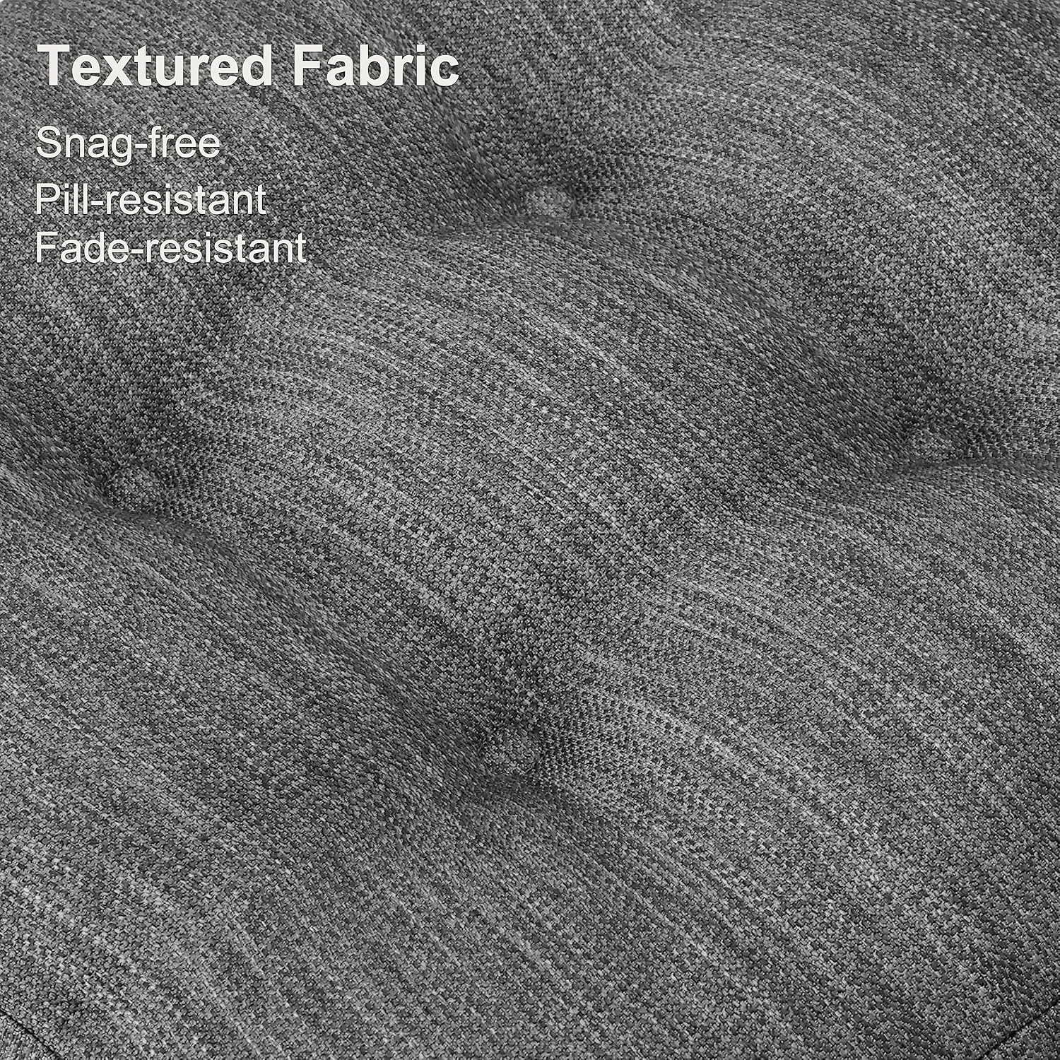 Shinnwa Kitchen Chair Cushions Set of 4, Dual-Layer Memory Foam Dining Chair Cushions, Patented Design Seat Pads with Ties, 16.5 x 16.5 x 3.5in, 4 Pack, Grey