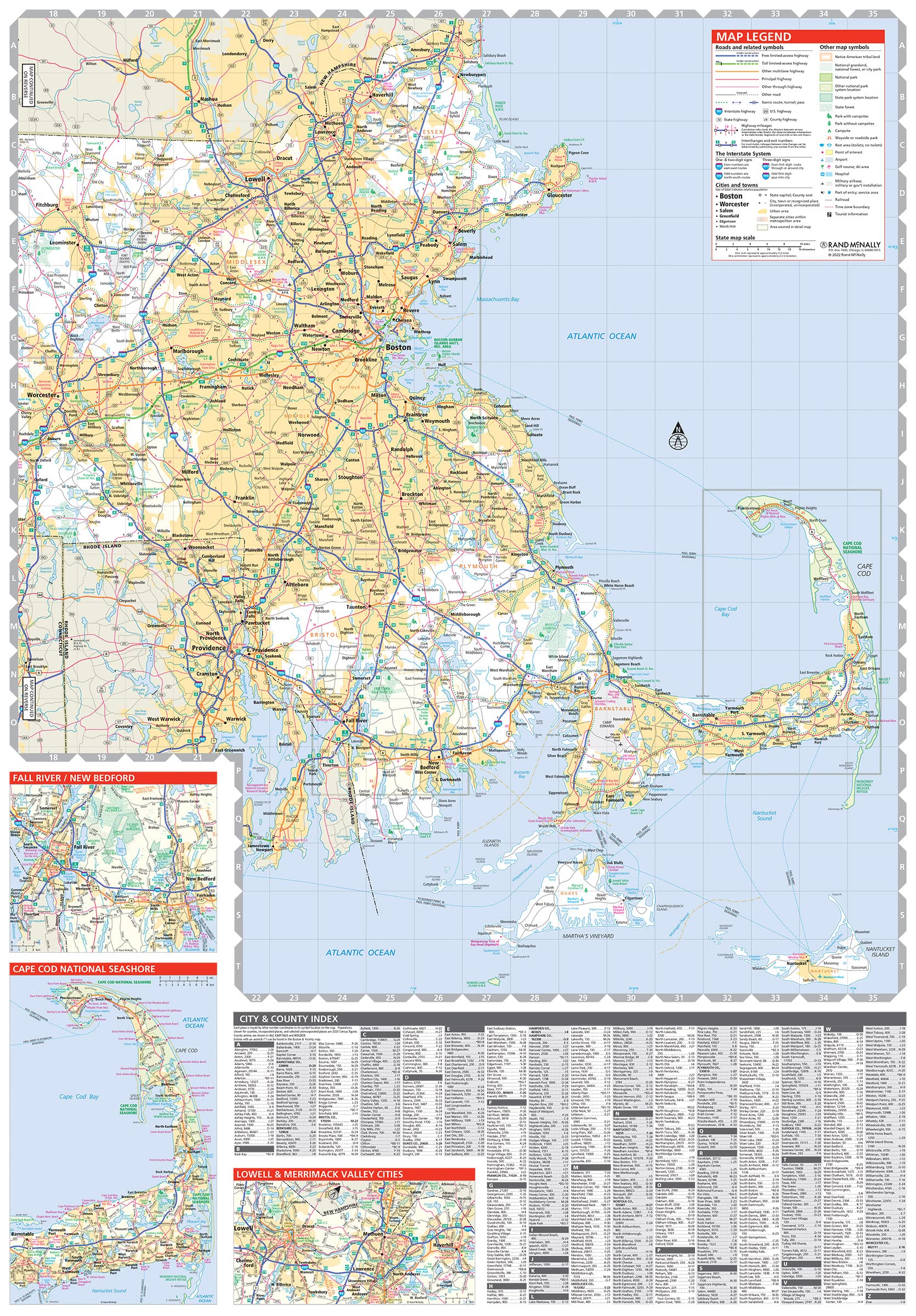 Rand McNally Easy to Read: Massachusetts State Map - Image 2