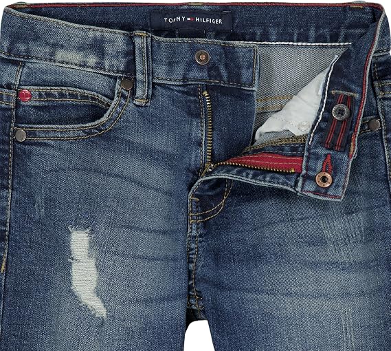 Tommy Hilfiger Boys' Straight Fit 5-Pocket Stretch Denim Jean