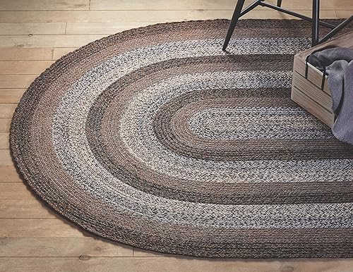 Miniatura 2 de Colección trenzada de alta calidad Night Shadow  Estilo primitivo, rústico, campestre, de granja, yutealgodón, 30 días sin riesgos, alfombra de