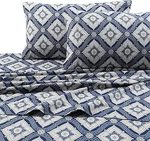 Tribeca Living DA200HSPCKI Super Soft Heavyweight Flannel 200-GSM Pillowcases,Damask,King