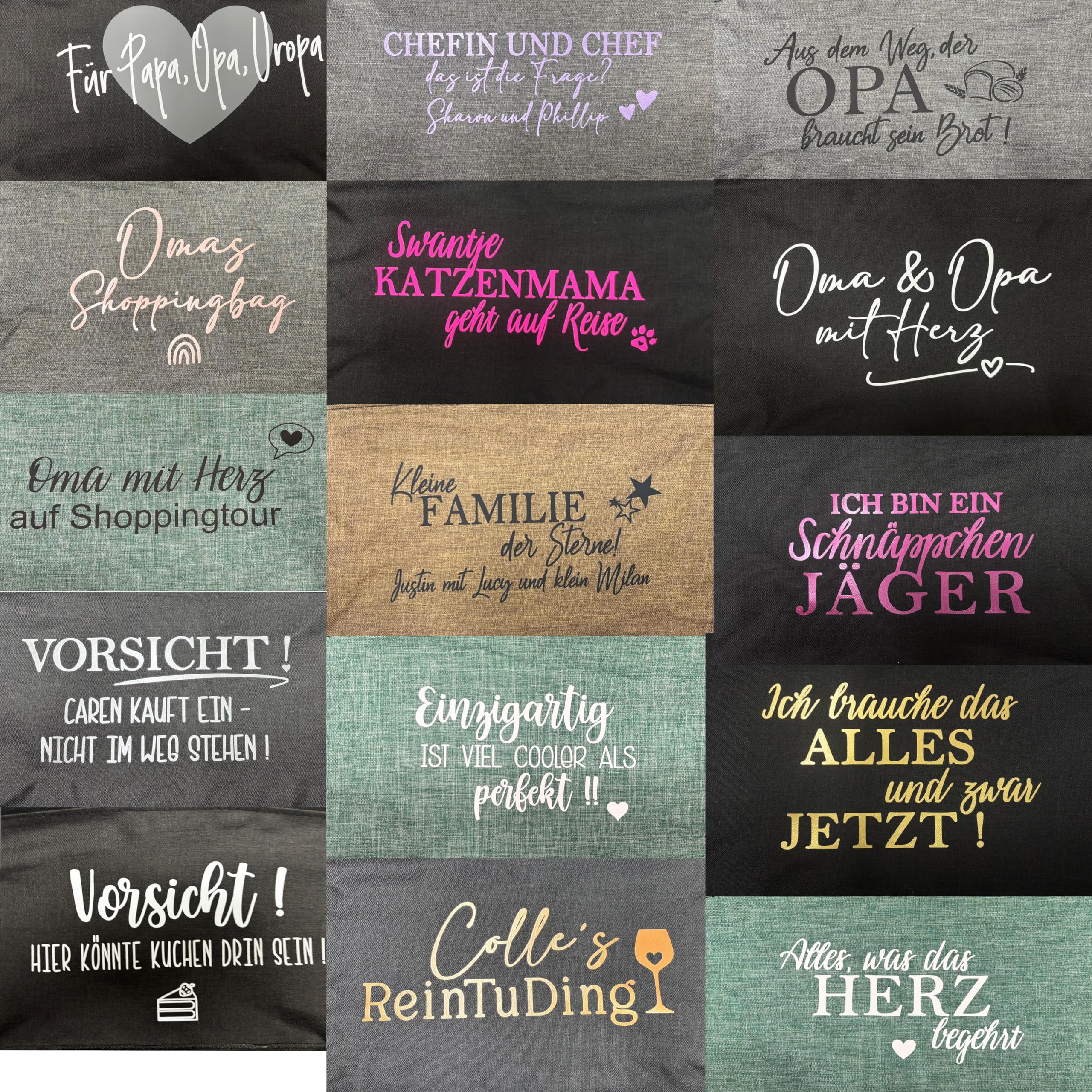 AMBERGER DESIGN by A&M Osterhage amd Einkaufskorb individuellem Text Design mit Wunschname Picknickkorb Einkaufkorb Geschenk-Unisex Tragekorb faltbar Shopping-Geschenk Einkaufstasche 20L (Bronze)