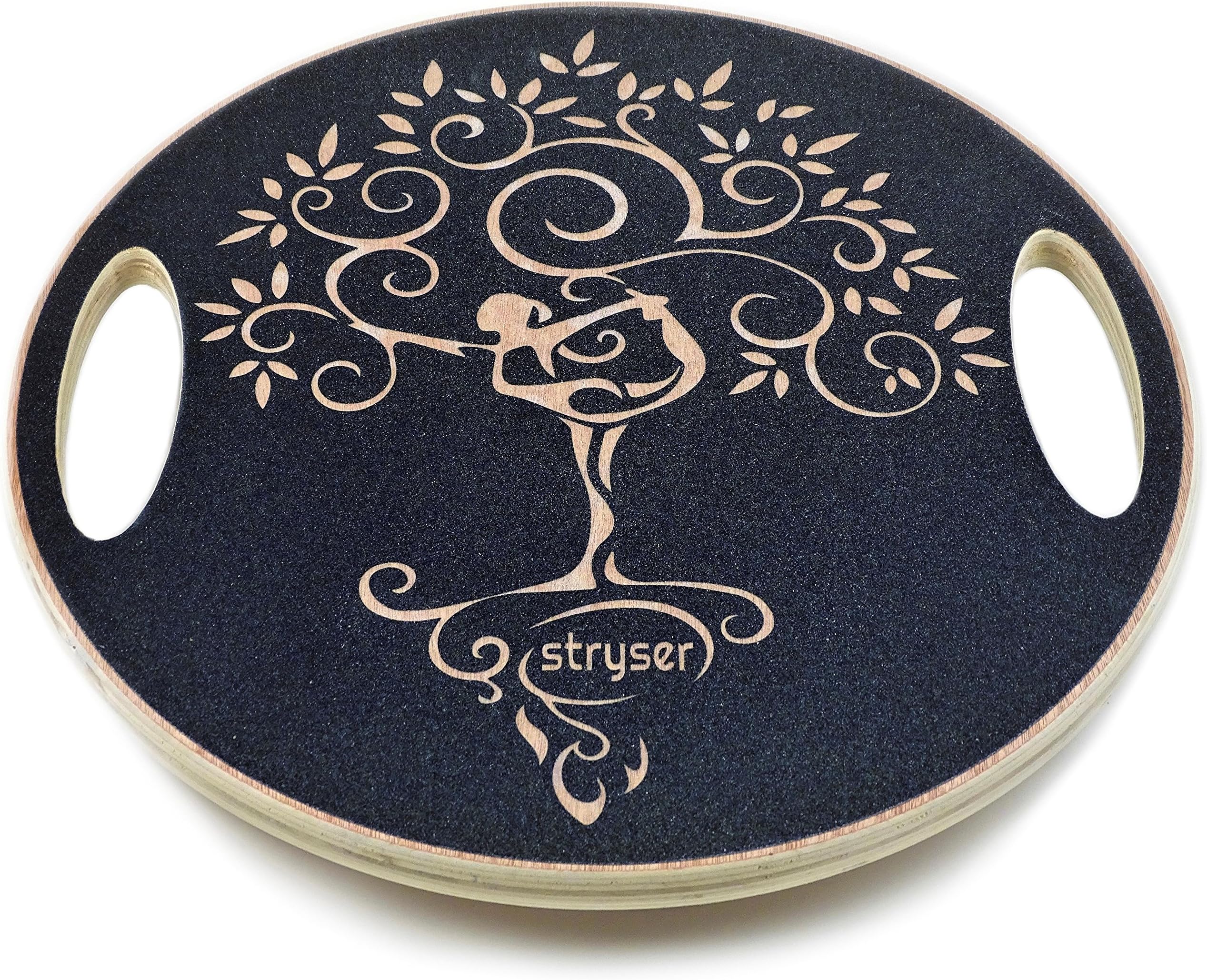 Stryser Wooden Wobble Balancing Board physio Rocker Board Balance Trainer Fitness exercise Coordination Diameter 39.5 cm