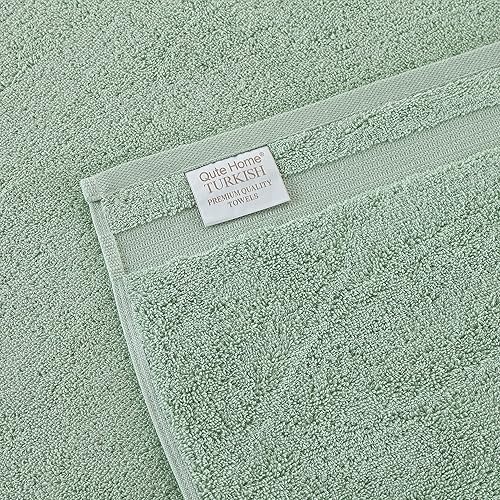 Miniatura 4 de Qute Home Juego de 4 toallas de baño, 100% algodón turco de alta calidad para baño, toallas turcas suaves y absorbentes, de secado rápido, el juego