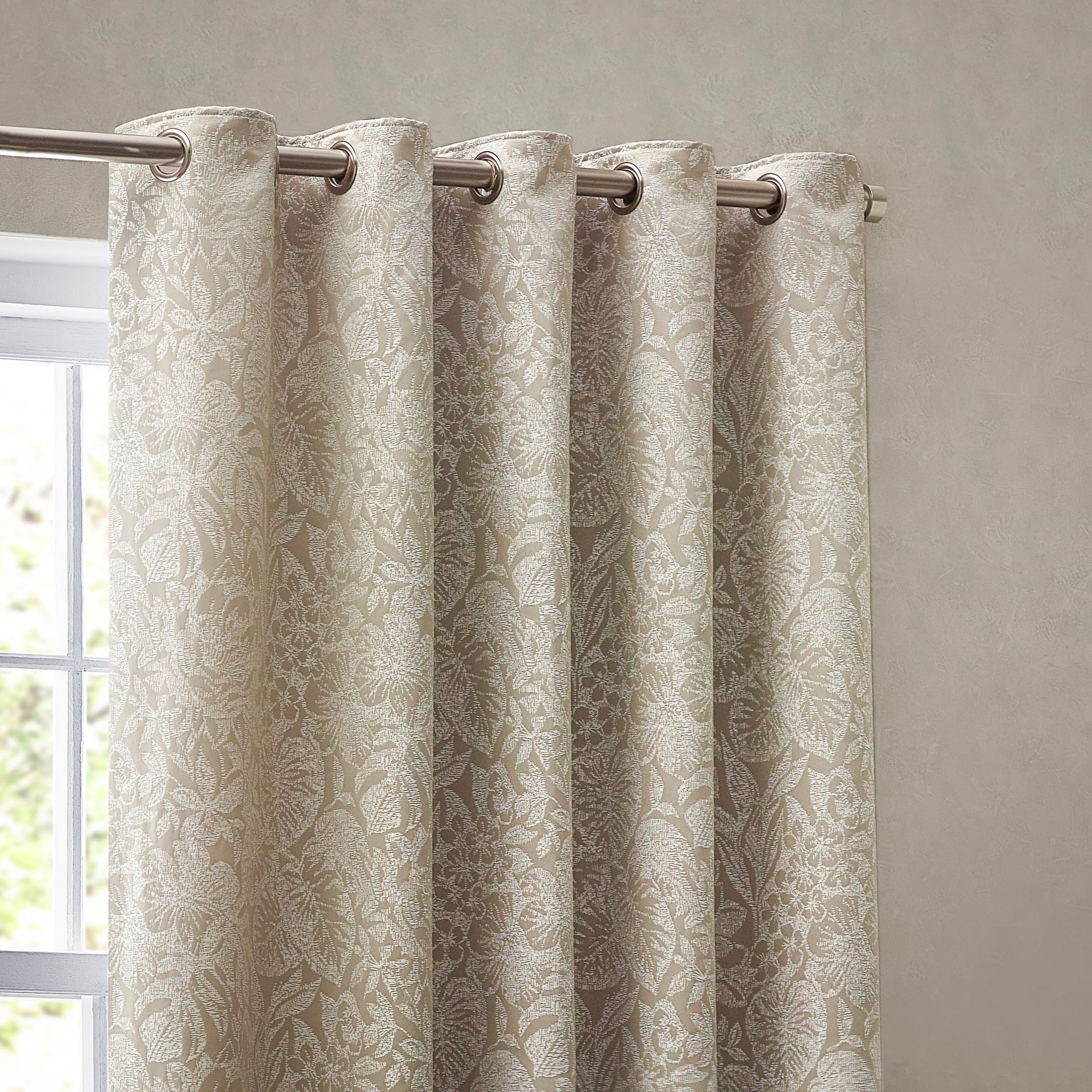 furn. Wylder Nature Bali Botanical Jacquard Eyelet Curtains, Natural, W 46.1" x L 72" (1 Panels) - Image 3