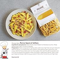 Vista 2 de Gusta Penne Rigate Pasta italiana de primera calidad de Italia - Pasta orgánica "Al Dente" de sémola de trigo duro, pasta gourmet y sin OMG