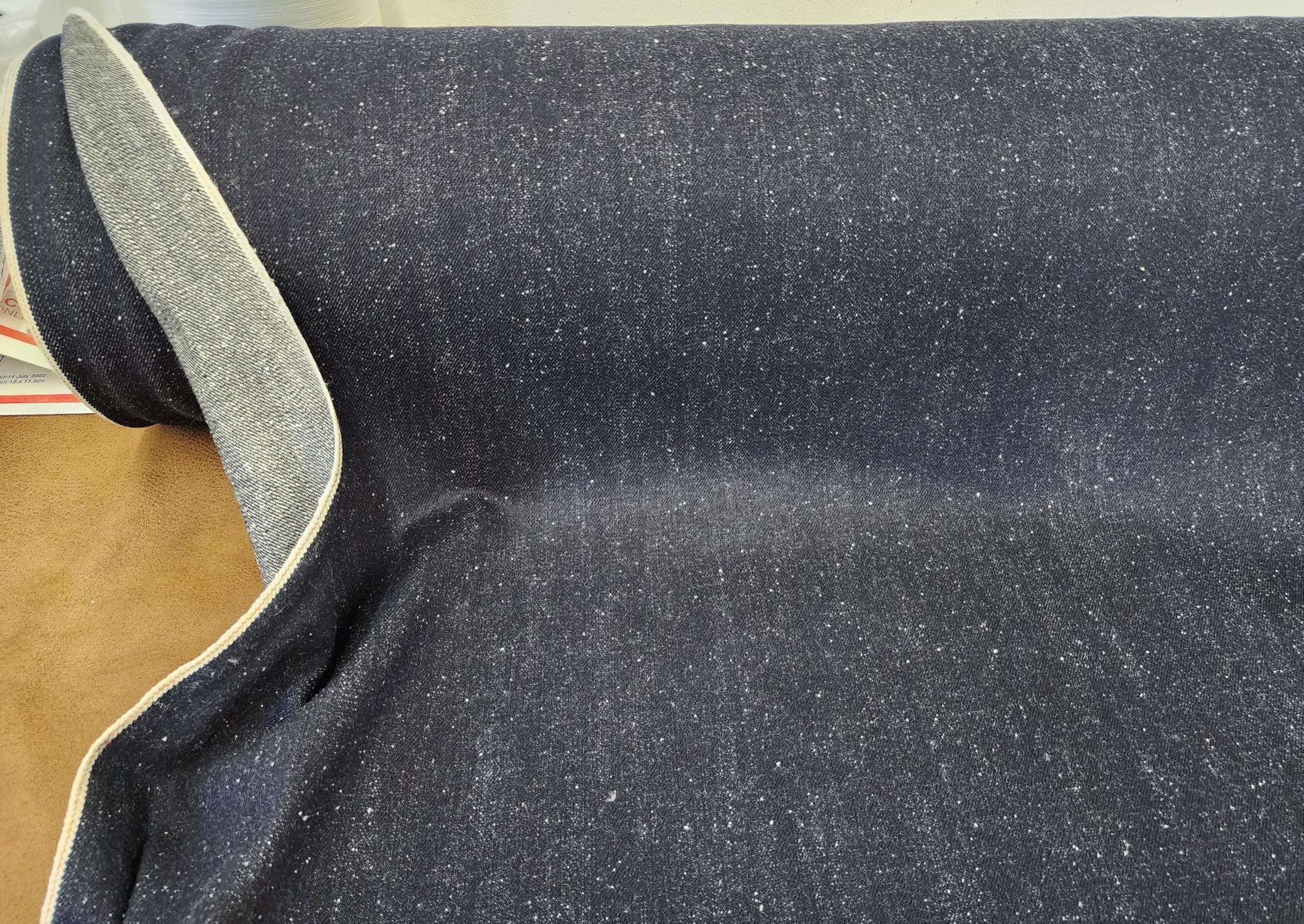 Japanese Selvedge Denim Fabric, Cotton with Gold Thread, Width: 32 inches, Sold by The Yard(2 pack)