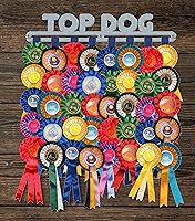 Vista 2 de Rosette Hanger Soporte de pared para colgar cinta de premio 'Top Dog' Metal de acero inoxidable cepillado