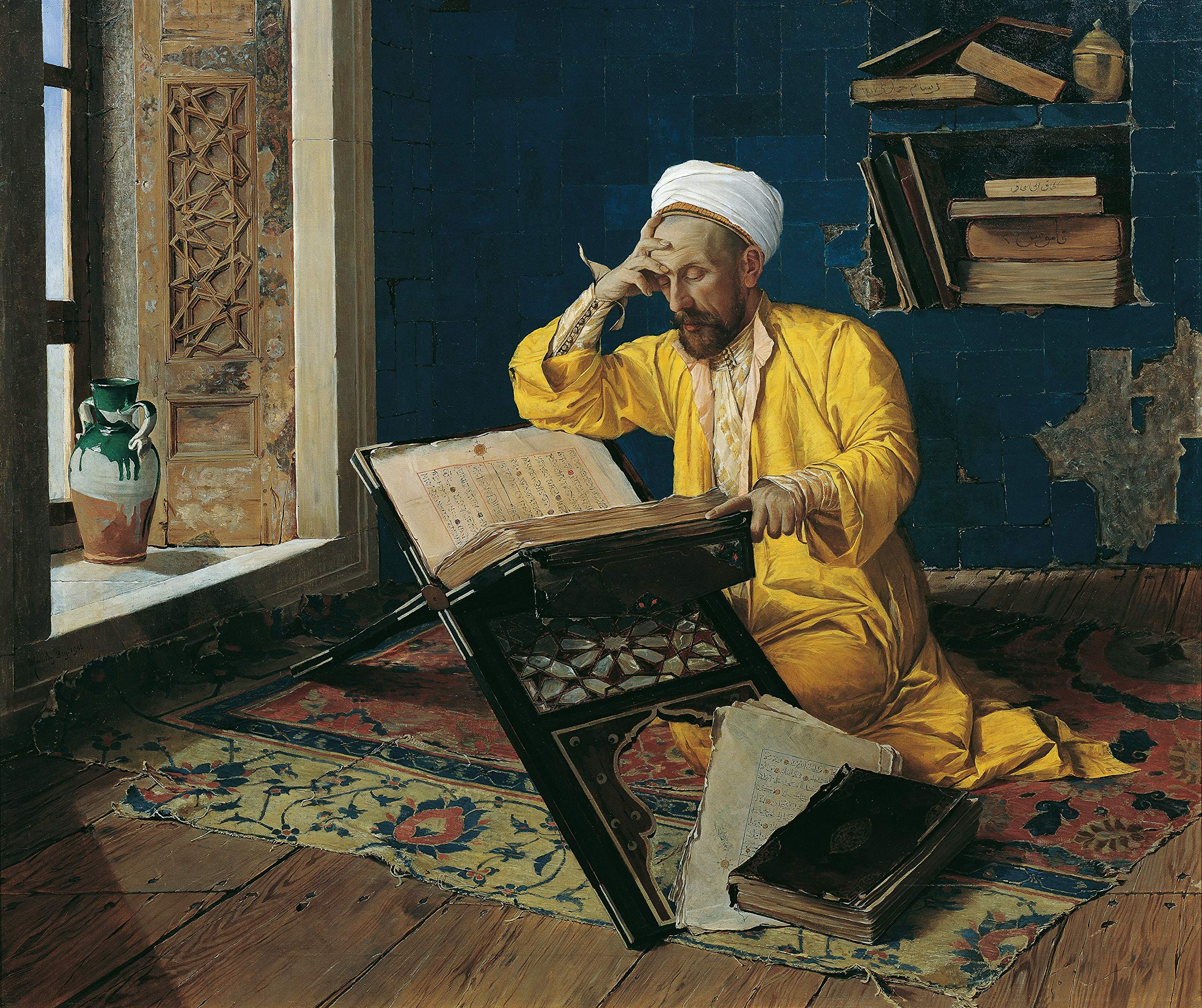 Tallenge - Islam Priest Reading Koran by Osman Hamdi Bey - Large Digital Poster(Paper,30 x 25 inches, MultiColour) : Amazon.in: Home & Kitchen