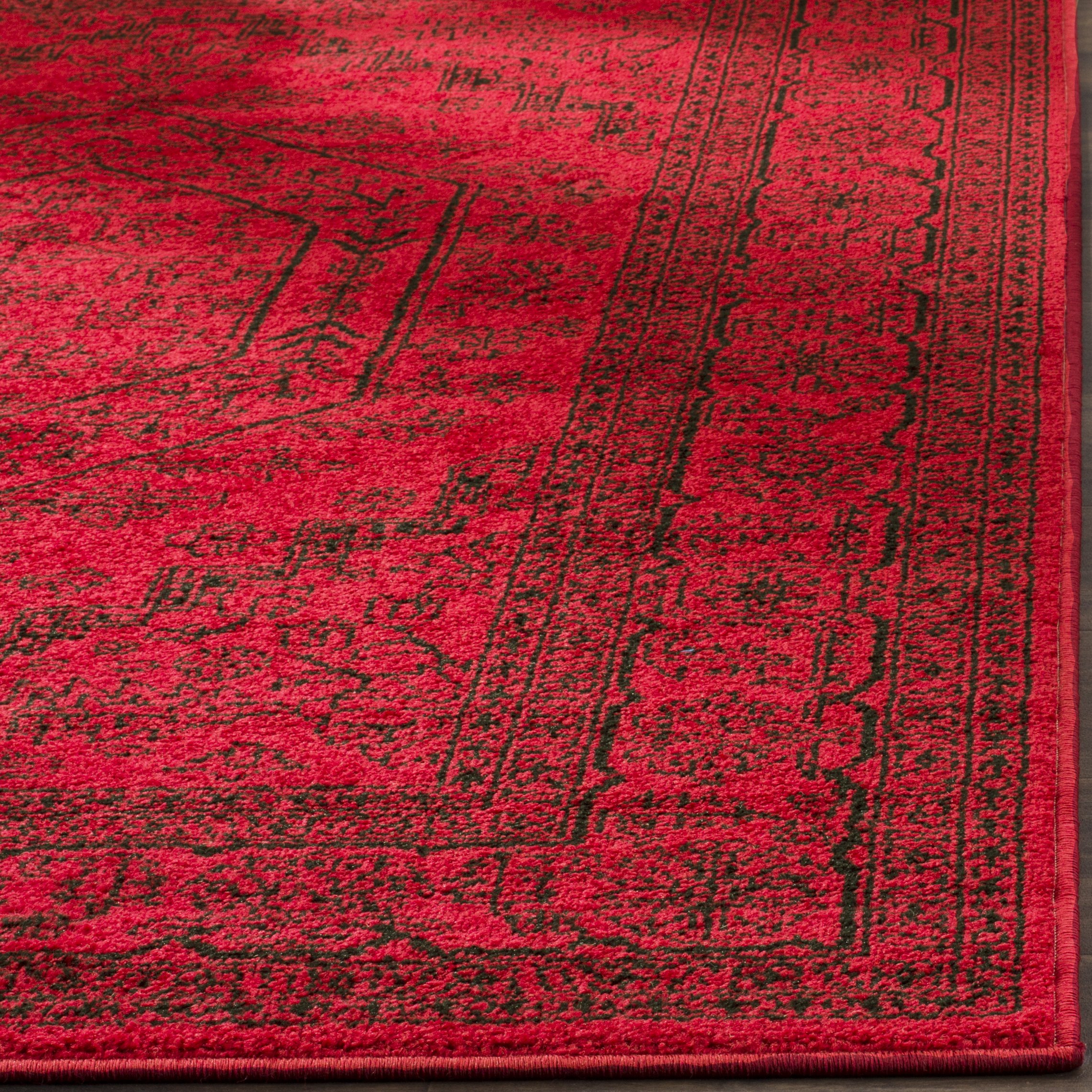SAFAVIEH Tapis 122 x 183 cm - Adirondack Collection - Design Traditionnel, Rouge & Noir, Mélange Synthétique Entretien Facile, Idéal pour Salon, Chambre, Bureau