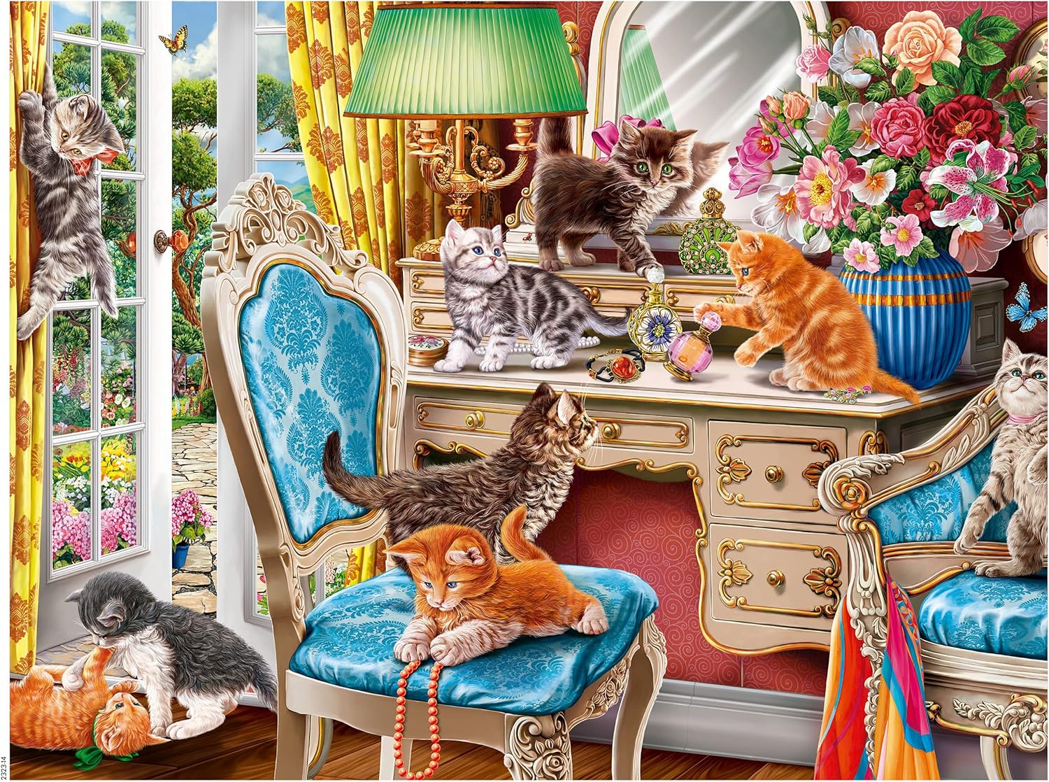 Ceaco Paws Gone Wild Kittens in The Bedroom 550 Piece