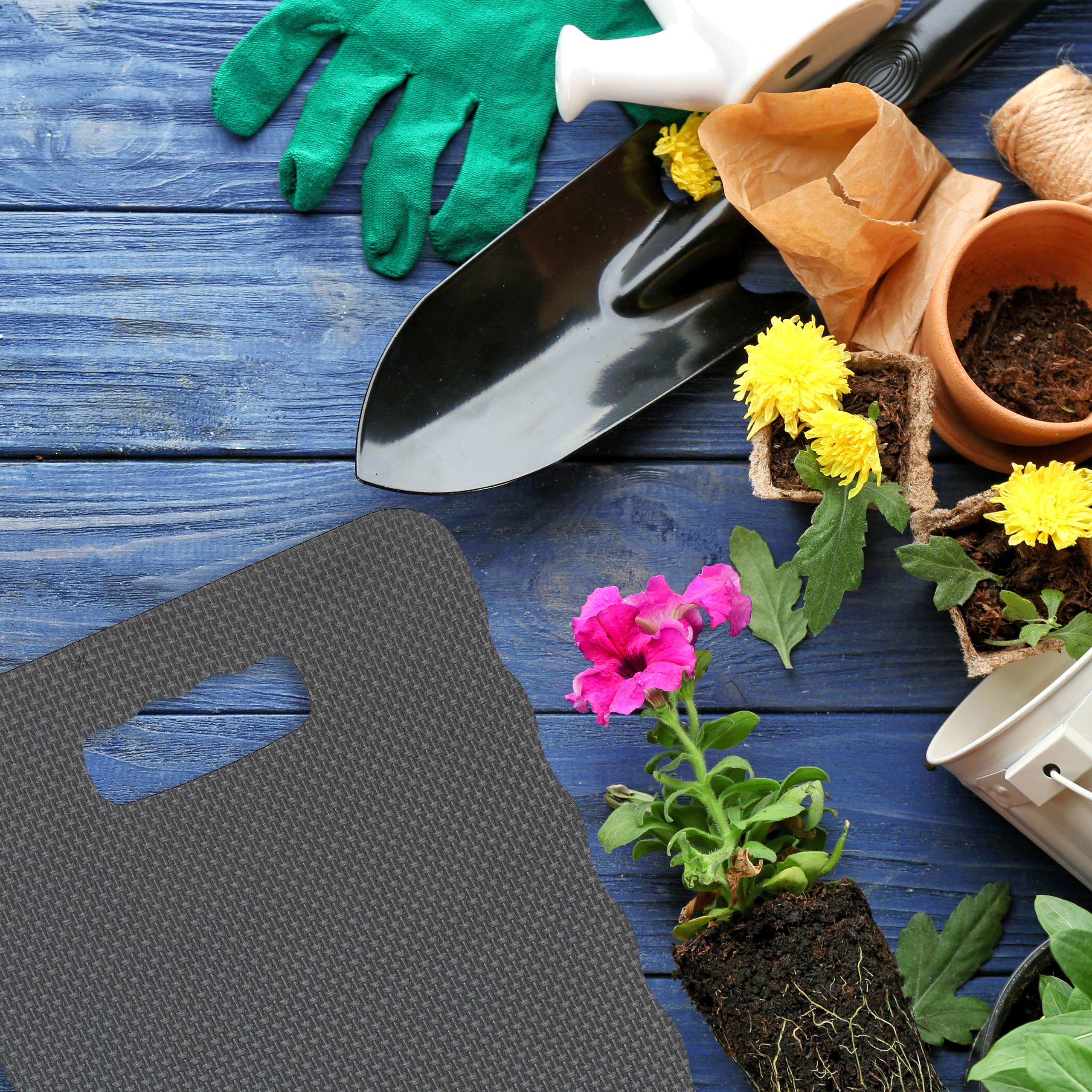 Relaxdays Planche Genoux, Lot de 4, pour Travail dans Le Jardin, Atelier, Maison, Tapis de Protection, L x P : 40 x 26 cm, Noir