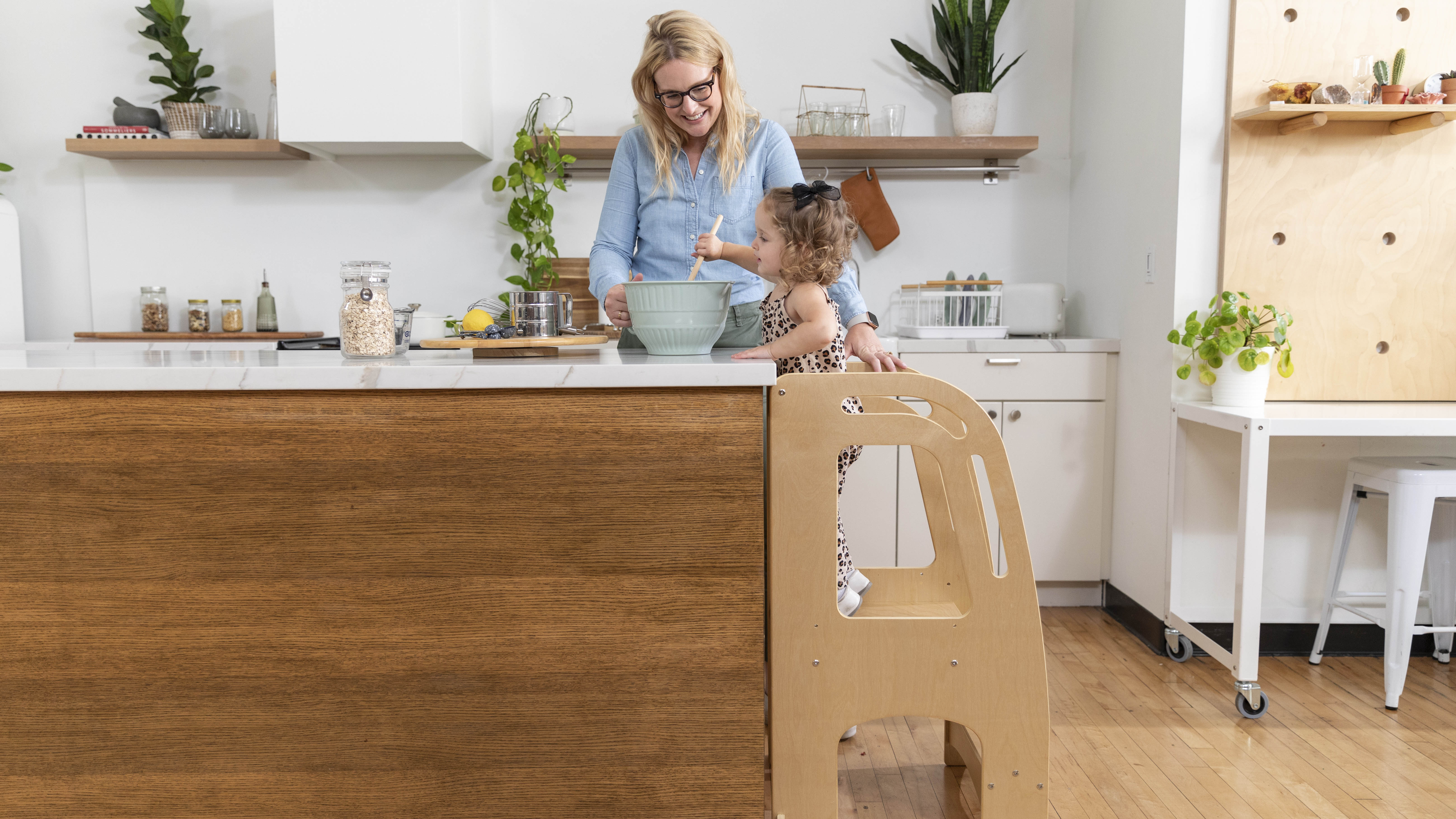 Image of ECR4Kids Bentwood Multipurpose Toddler Cube Chair, Montessori Furniture, Natural /White