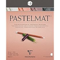 Clairefontaine 96007C Blocco collato Pastelmat n°2 – 12 Fogli di carta Speciale per Pastelli secchi – 24×30 cm 360g – 4 Colori Assortiti – Divisori in carta Cristal