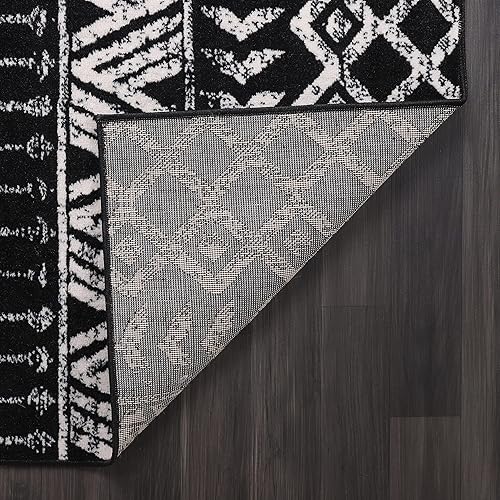 Miniatura 6 de CAMILSON Alfombra marroquí bohemia de 2 x 7 pies, diseño geométrico de diamante, alfombra de pasillo para sala de estar, pasillo, alfombra bohemia
