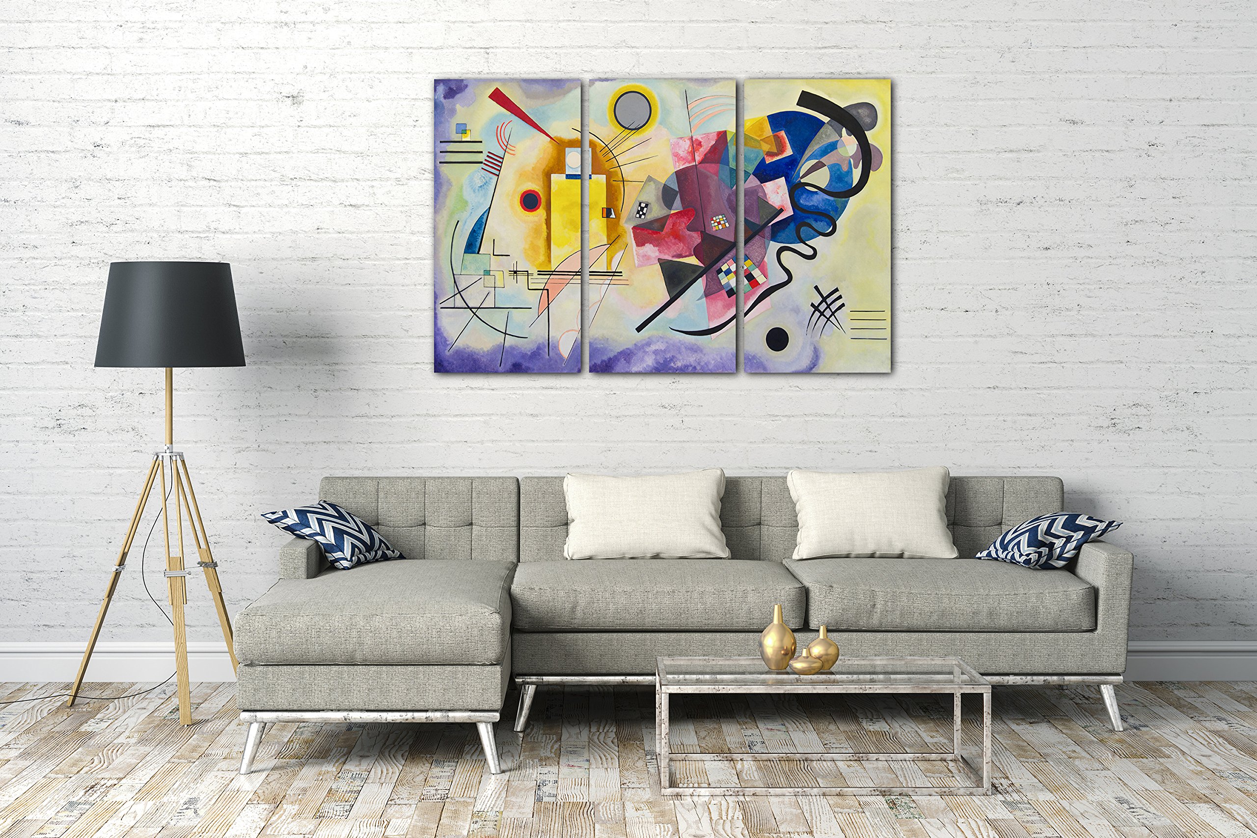Printed Paintings Leinwand 3-teilig(120x80cm): Wassily Kandinsky - Gelb-Rot-Blau (1925)