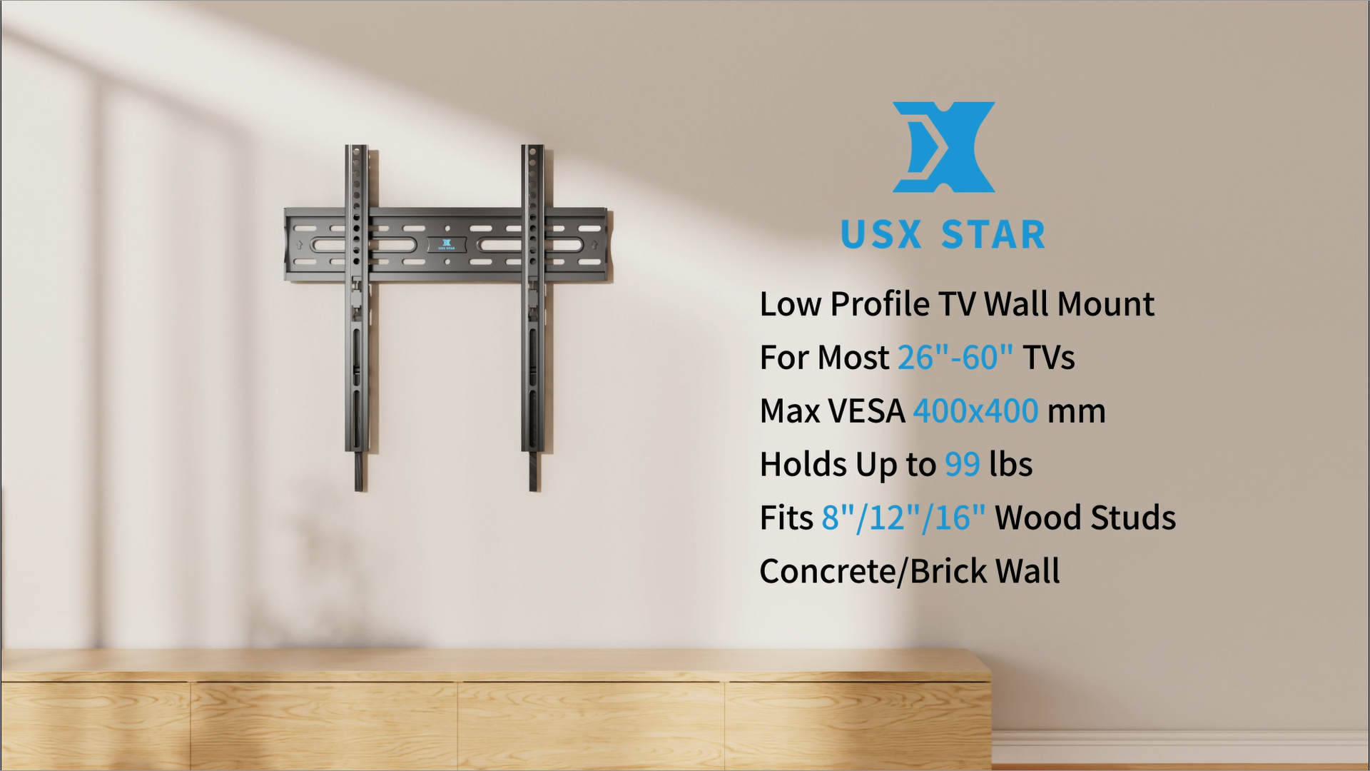 Amazon.com: Fixed TV Wall Mount for Most 26-60 Inch Screen, Low
