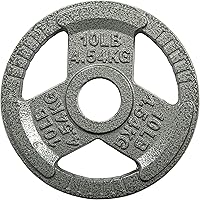 BalanceFrom 10LB Cast Iron Olympic Weight Plate, 2-Inch Hole, Easy Grip for Strength Training - Single Plate