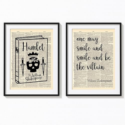 Hamlet Quotes on Upcycled Vintage Dictionary Art Print Quotes and Sayings Print - UNFRAMED 9 X 12 inches Gift For Shakespeare Hamlet Fans