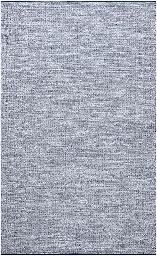 Miniatura 3 de SAFAVIEH Montauk Collection - Alfombra decorativa de 3 x 5 pies, azul marino y azul, tejido plano hecho a mano, de algodón, ideal para zonas de alto