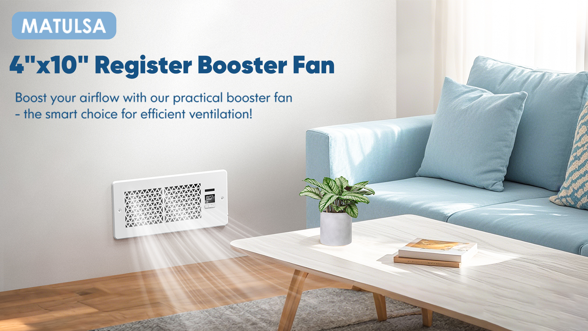 Ventilateur Booster Pour Bouche D'aération 4"x10" (2 Pièces) - Direction Réglable, 120 CFM, Silencieux