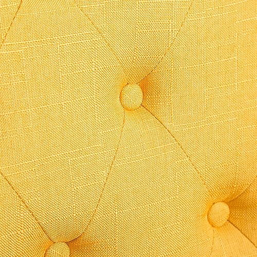 Miniatura 8 de Roundhill Furniture Habit - Silla de comedor Parsons de madera maciza con capitoné, color amarillo, juego de 2,