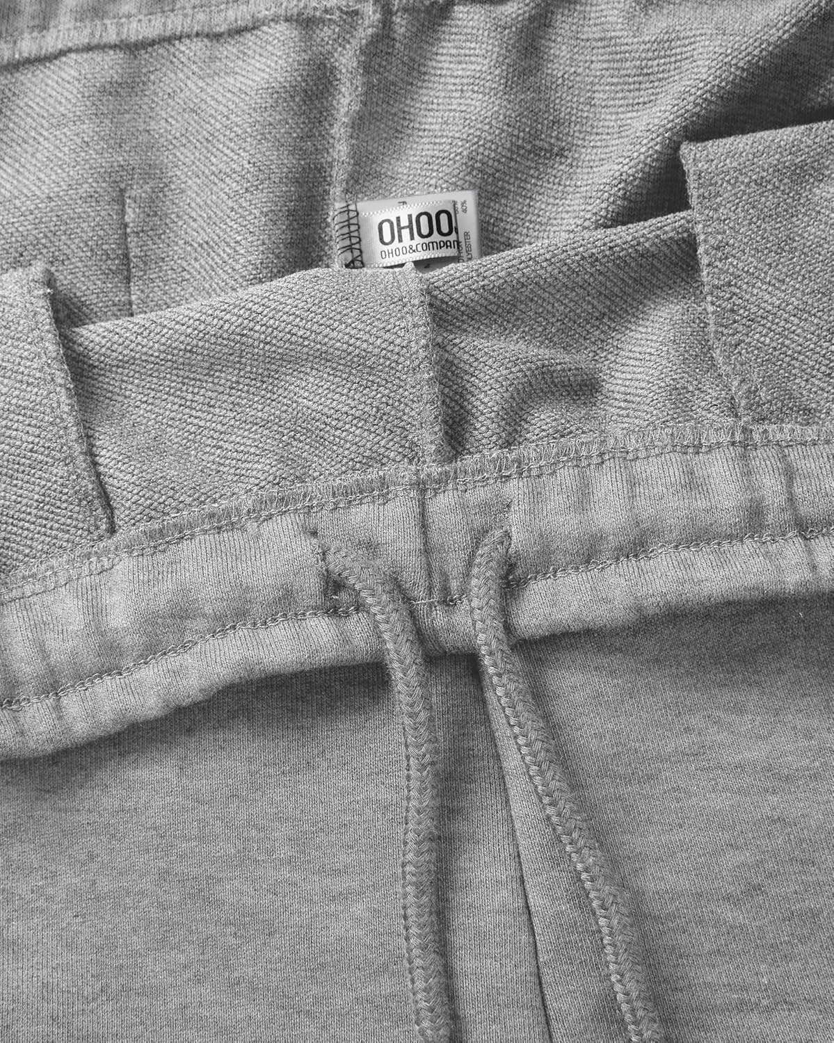 Ohoo Men's Heavyweight Sweatpants Soft French Terry Open Bottom Active Pants
