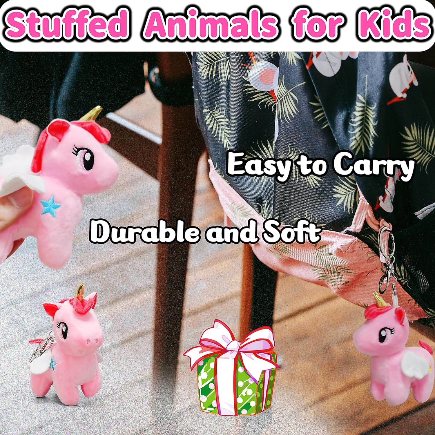 JIAHO Unicorn Stuffed Animal Cute Plushies for Girls, Boys and Babies, Unicorn Plush Toys with Wings, Small Stuffed Animals for Kids Party Favors, Carnival Prizes, Decorations - Pink Unicorn Plushies - Image 7