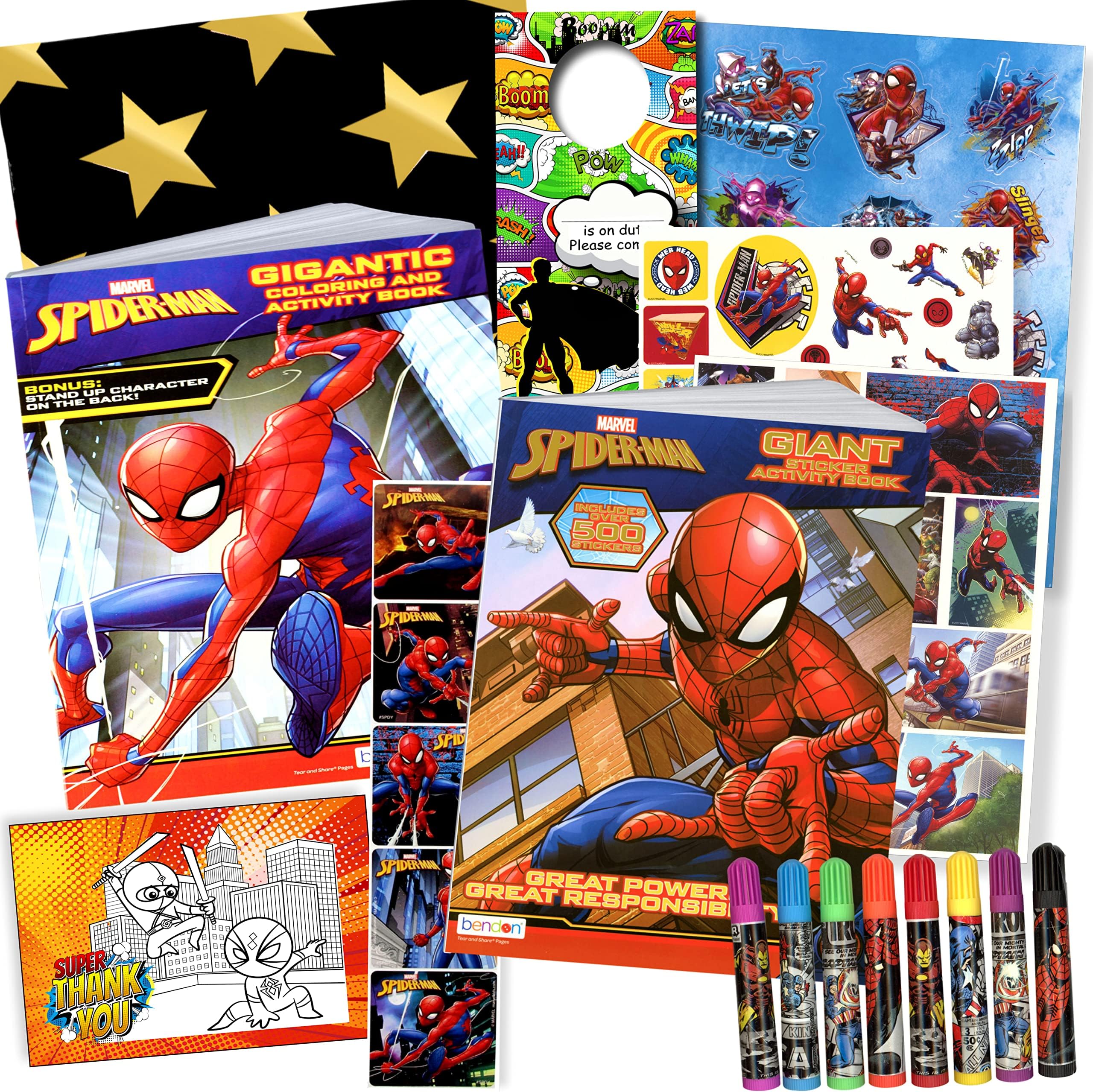 Spiderman Coloring Book with Spiderman Stickers Bundle (Spiderman)