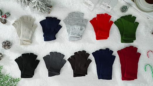 SATINIOR 4 Pairs Wrist Fingerless Gloves With Thumb Qatar