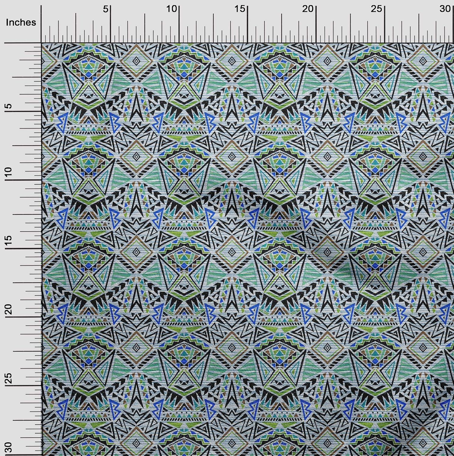 oneOone Silk Tabby Light Blue Fabric African Quilting Supplies Print Sewing Fabric by The Yard 42 Inch Wide