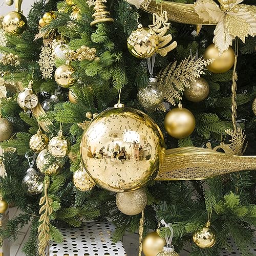 Miniatura 6 de Sunshine - 2 adornos de bolas de Navidad grandes y brillantes de 6 pulgadas, adornos gigantes para árbol de Navidad, decoraciones para vacaciones,