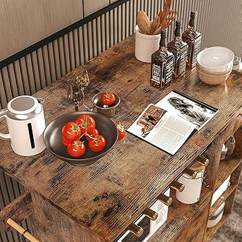 【とっくるりんさん専用】食器棚 Amazon.com: HOMCOM Kitchen Island Cart with Rubber Wood Top