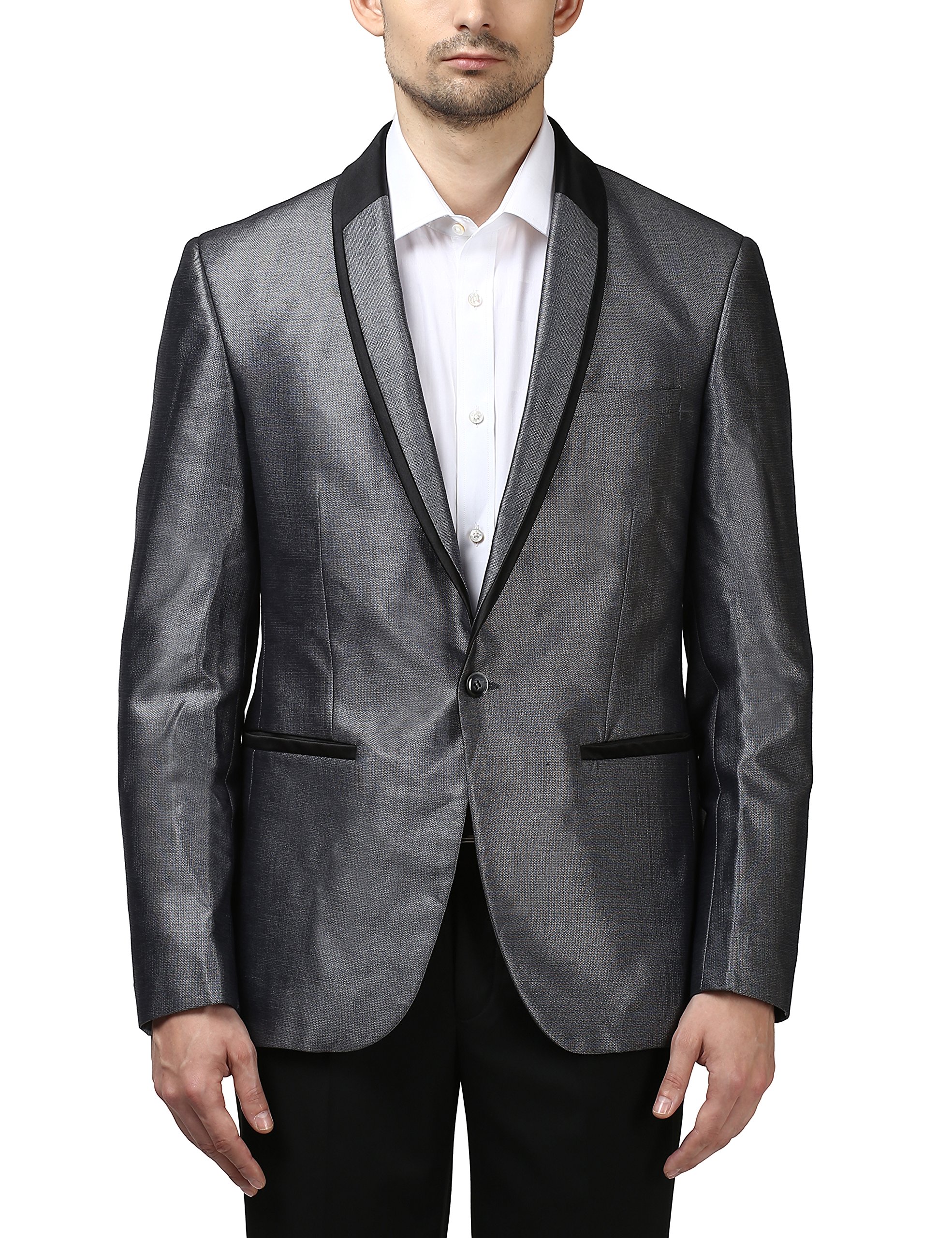 Park AvenueFull Sleeve Shawl Collar Dark Grey Suits